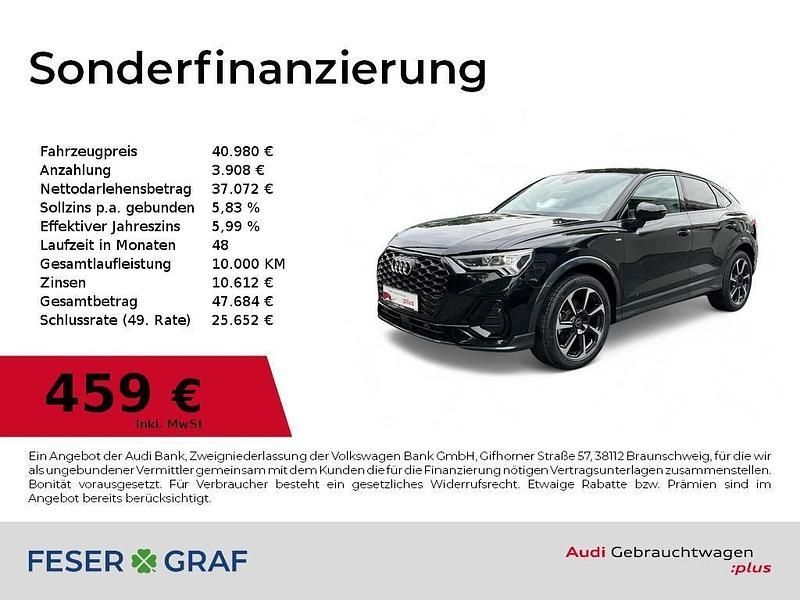 Mythosschwarz metallic Gebraucht 2024 Audi Q3 Sportback S-Line SUV | 40.980 € (Fairer Preis) - Bild 1/4