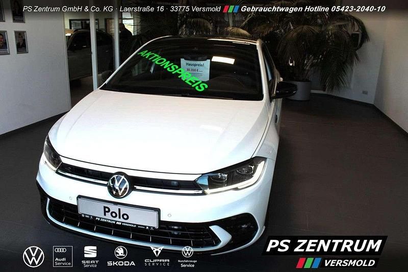 Pure white / schwarz Gebraucht 2025 VW Polo R-line Kleinwagen | 28.340 € (Teuer) - Bild 1/4