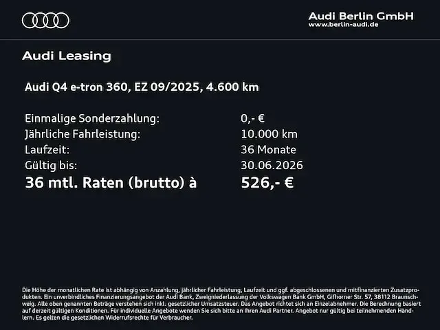 Gebraucht Audi Q4 e-tron Ambiente 210 kW (286 PS) 2025 Kieselgrau SUV