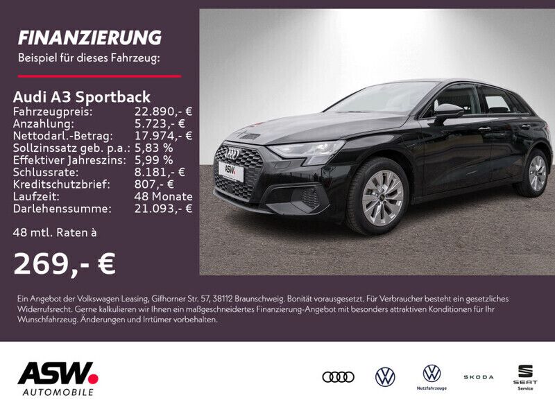 Mythosschwarz metallic Gebraucht 2022 Audi A3 Sportback e-tron Kleinwagen | 22.890 € (Guter Preis) - Bild 1/4