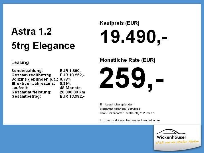 Gebraucht Opel Astra Elegance 131 PS (96 kW) 2023 Chili rot/kardio rot Limousine