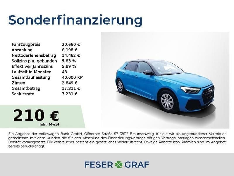 Gebraucht Audi A1 Sportback Ambiente 110 PS (80 kW) 2022 Turboblau / mythosschwarz metallic Kleinwagen