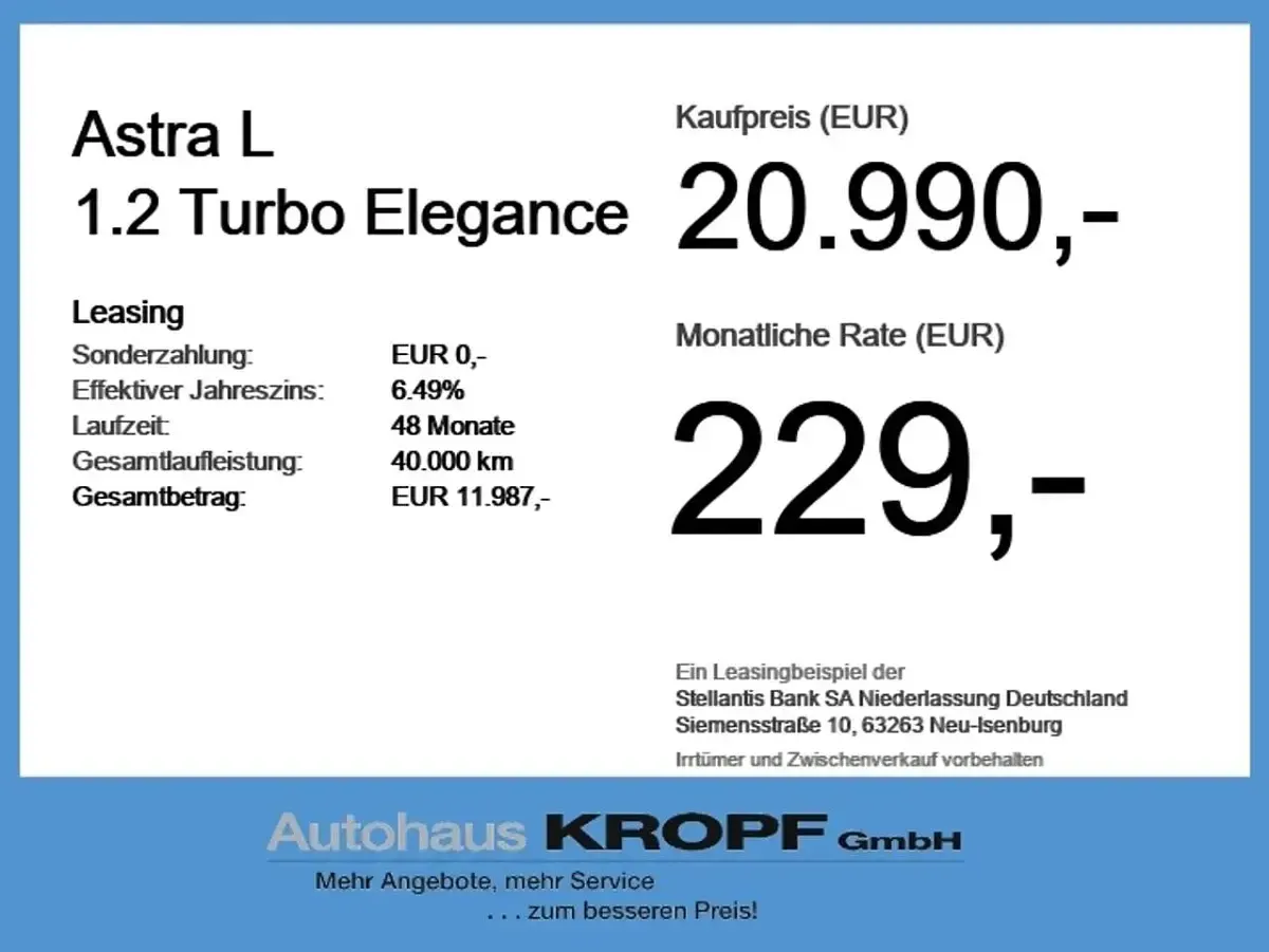 Gebraucht Opel Astra Elegance 131 PS (96 kW) 2023 Schwarz Kleinwagen