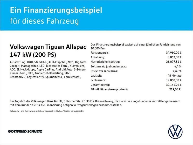 Blau Gebraucht 2022 VW Tiguan Allspace Elegance SUV | 34.950 € (Fairer Preis) - Bild 1/1