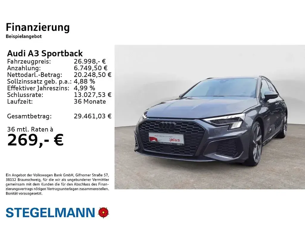 Gebraucht Audi A3 S-Line 150 PS (110 kW) 2023 Daytonagrau perleffekt Limousine