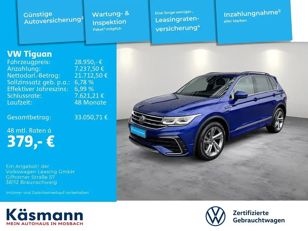 Gebraucht VW Tiguan R-line 150 PS (110 kW) 2021 Lapiz blue metallic SUV