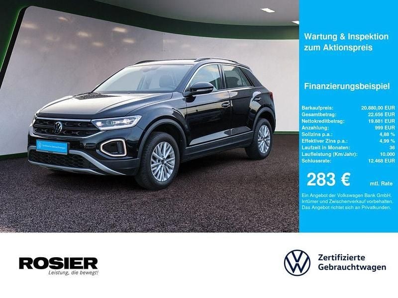 Schwarz / deep black Gebraucht 2022 VW T-Roc Life SUV | 20.880 € (Guter Preis) - Bild 1/4