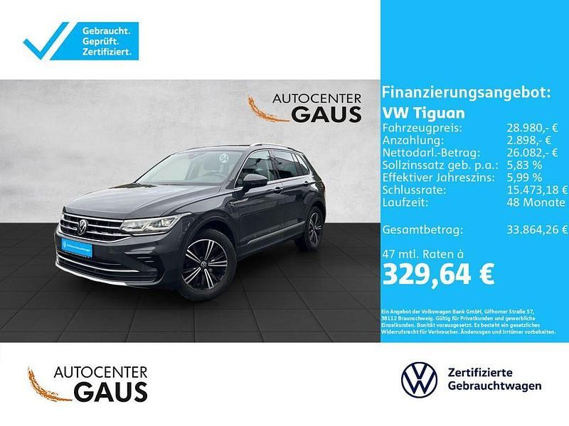 Grau Gebraucht 2022 VW Tiguan Elegance SUV | 28.980 € (Guter Preis) - Bild 1/4