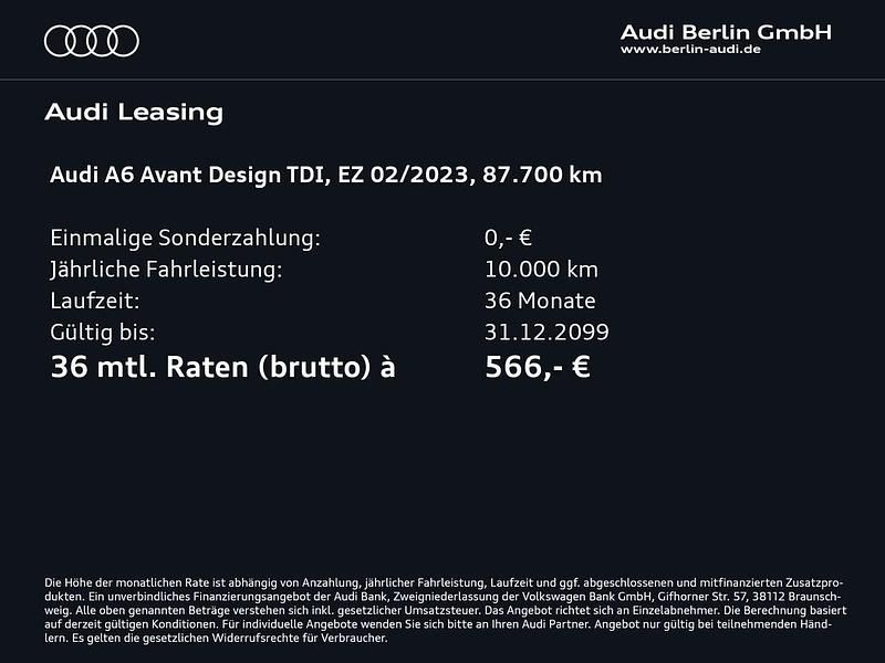 Gebraucht Audi A6 Design 245 PS (180 kW) 2023 Firmamentblau metallic Kombi