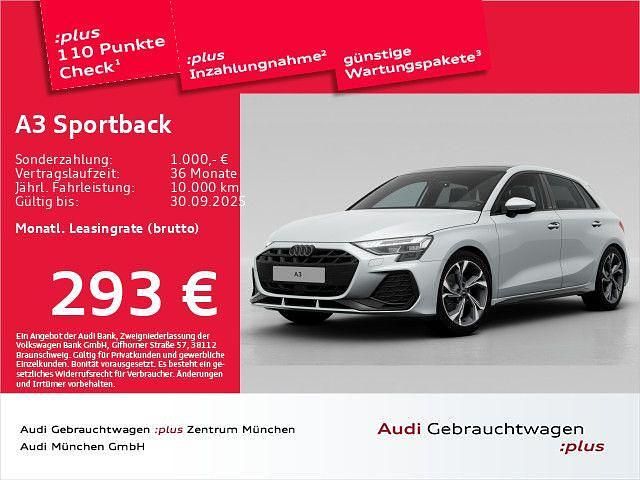 Weiß Gebraucht 2025 Audi A3 Sportback S-Line Limousine | 34.847 € (Superpreis) - Bild 1/2