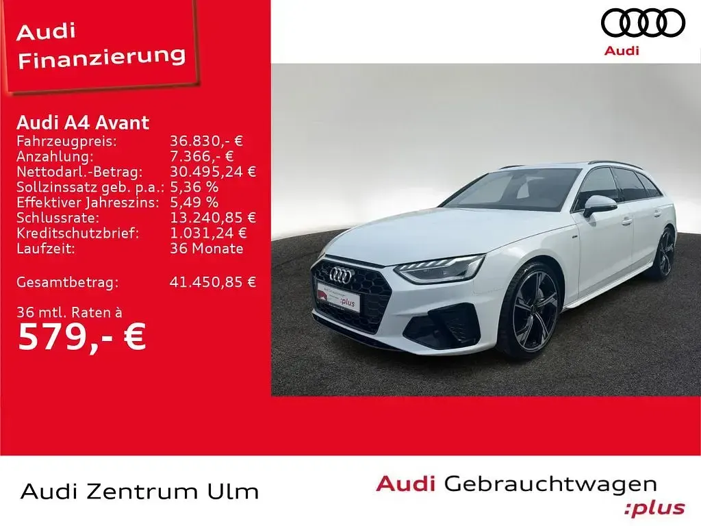 Gebraucht Audi A4 S-Line 204 PS (150 kW) 2024 2y gletscherweiß metallic Kombi