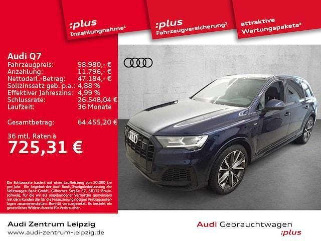 Blau Gebraucht 2023 Audi Q7 S-Line SUV | 58.980 € (Fairer Preis) - Bild 1/3