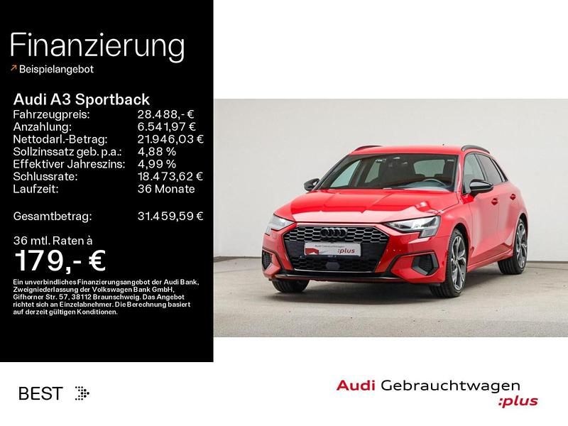 Gebraucht Audi A3 Advanced Plus 150 PS (110 kW) 2023 Tangorot metallic (metallic) Limousine