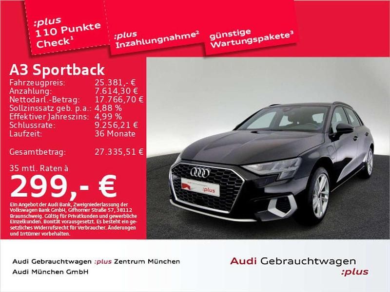 Mythosschwarz metallic Gebraucht 2022 Audi A3 e-tron Advanced Kleinwagen | 25.381 € (Guter Preis) - Bild 1/2
