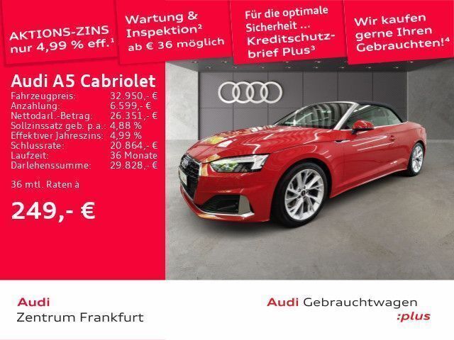 Tangorot metallic Gebraucht 2021 Audi A5 Cabriolet Advanced Cabrio | 32.950 € (Guter Preis) - Bild 1/2