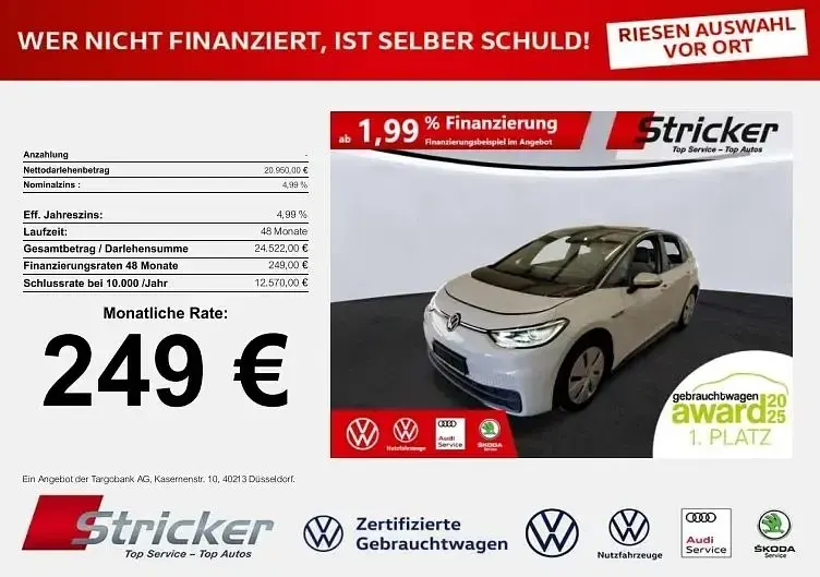 Usata VW ID.3 150 kW (204 CV) 2020 Bianco Utilitaria