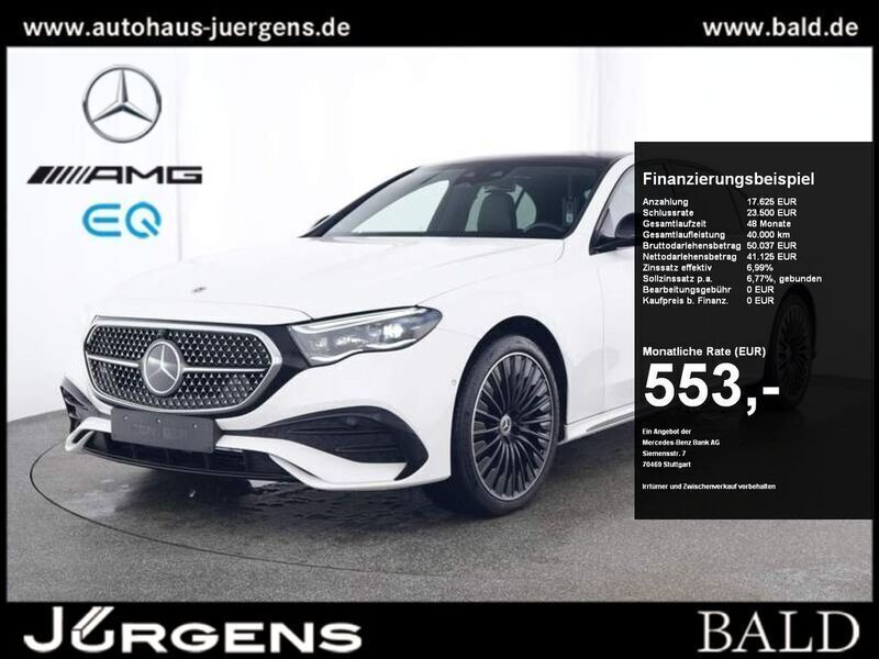 Weiss unilack polarweiss Gebraucht 2023 Mercedes E300 AMG Limousine | 63.880 € (Teuer) - Bild 1/4