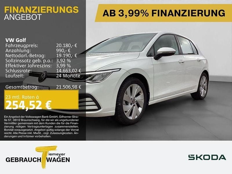 Pure white Gebraucht 2022 VW Golf Life Limousine | 20.180 € (Guter Preis) - Bild 1/4