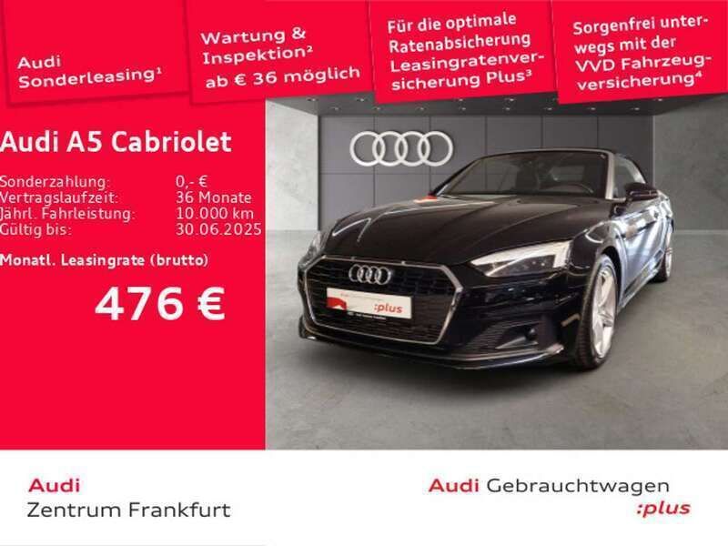 Mythosschwarz metallic Gebraucht 2024 Audi A5 Cabriolet Ambiente Cabrio | 44.950 € - Bild 1/2