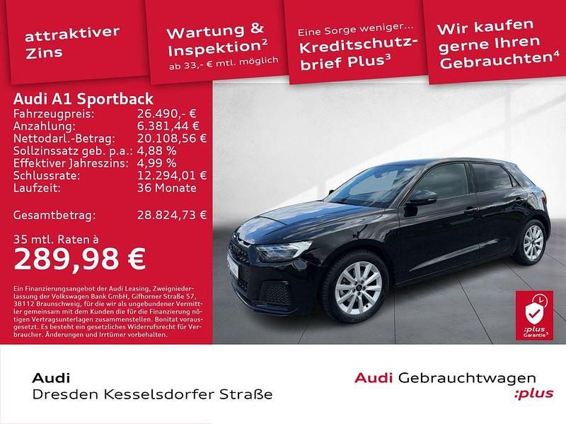 Mythosschwarz metallic Gebraucht 2024 Audi A1 Sportback Advanced Plus Kleinwagen | 26.490 € (Fairer Preis) - Bild 1/4