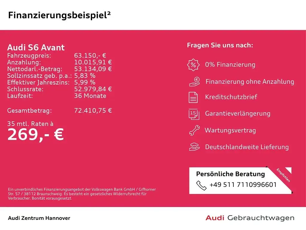 Gebraucht Audi S6 Ambiente 344 PS (253 kW) 2025 6y daytonagrau perleffekt (metallic) Kombi
