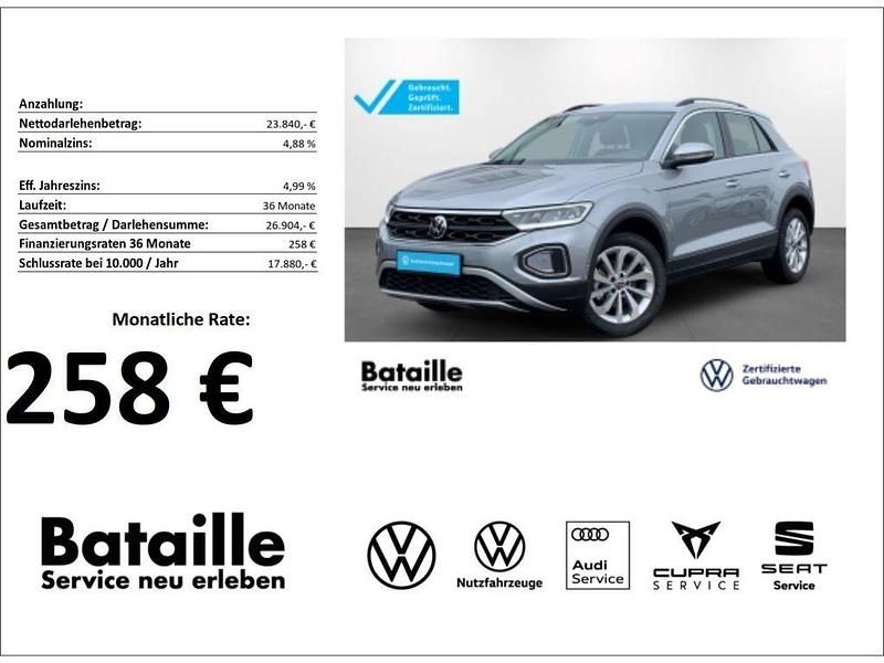 Silber Gebraucht 2024 VW T-Roc Life SUV | 23.840 € (Fairer Preis) - Bild 1/4