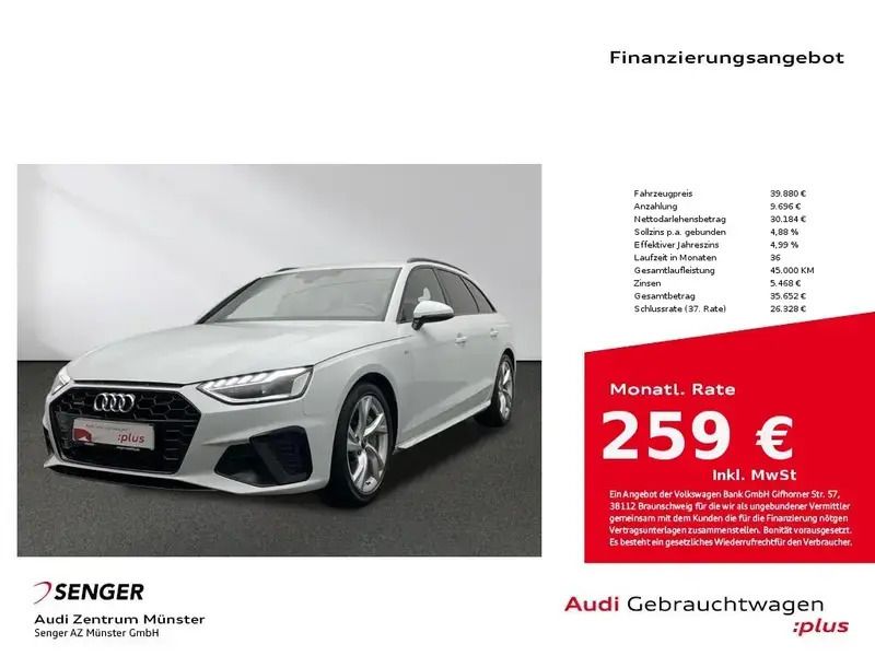Weiß Gebraucht 2022 Audi A4 S-Line Kombi | 37.880 € (Guter Preis) - Bild 1/1