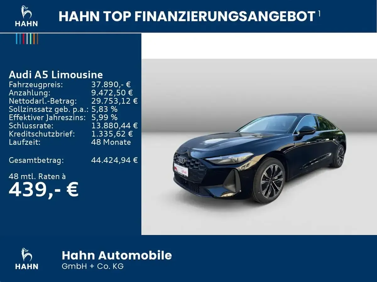 Gebraucht Audi A5 Sport 204 PS (150 kW) 2025 Mythosschwarz metallic Limousine
