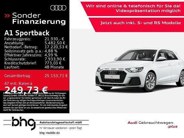 Gletscherweiß metallic Gebraucht 2024 Audi A1 Sportback Advanced Plus Kleinwagen | 21.930 € (Guter Preis) - Bild 1/3