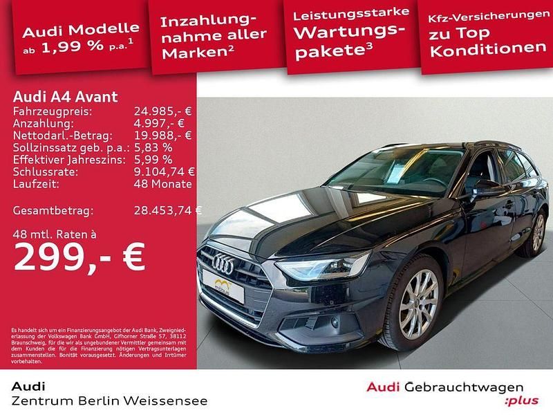 Mythosschwarz metallic Gebraucht 2021 Audi A4 Design Kombi | 24.985 € (Guter Preis) - Bild 1/4