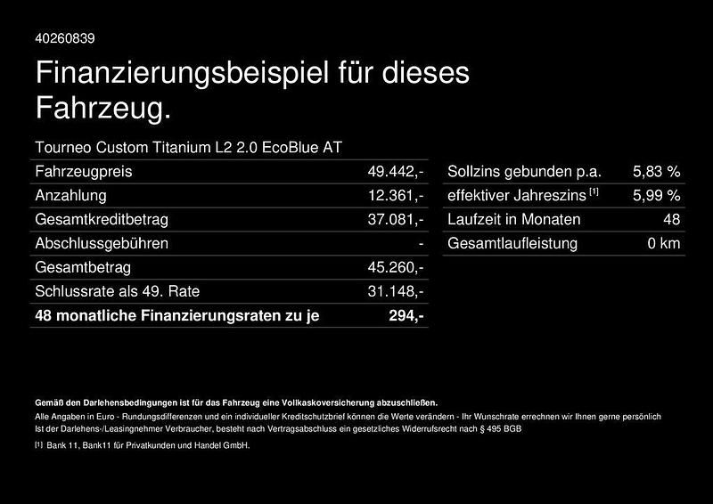 Neu Ford Tourneo Titanium 170 PS (125 kW) 2026 Weiß Van / Kleinbus