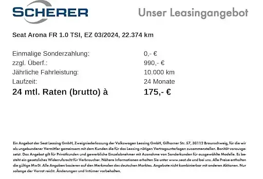 Gebraucht Seat Arona FR 116 PS (85 kW) 2024 Weiß SUV
