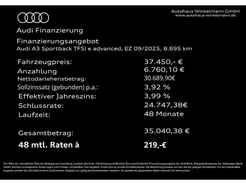 Gebraucht Audi A3 Advanced 204 PS (150 kW) 2025 Grün Limousine