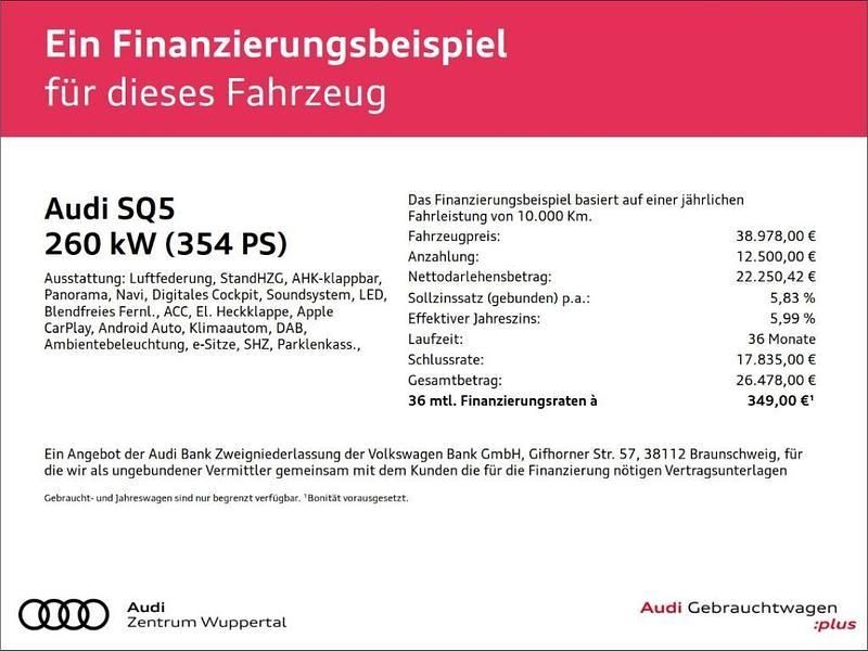 Silber Gebraucht 2018 Audi SQ5 Design SUV | 38.978 € (Teuer) - Bild 1/1
