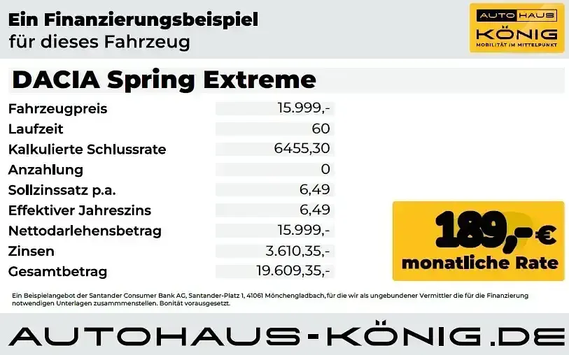 Gebraucht Dacia Spring Extreme 47 kW (65 PS) 2023 Blau Kleinwagen
