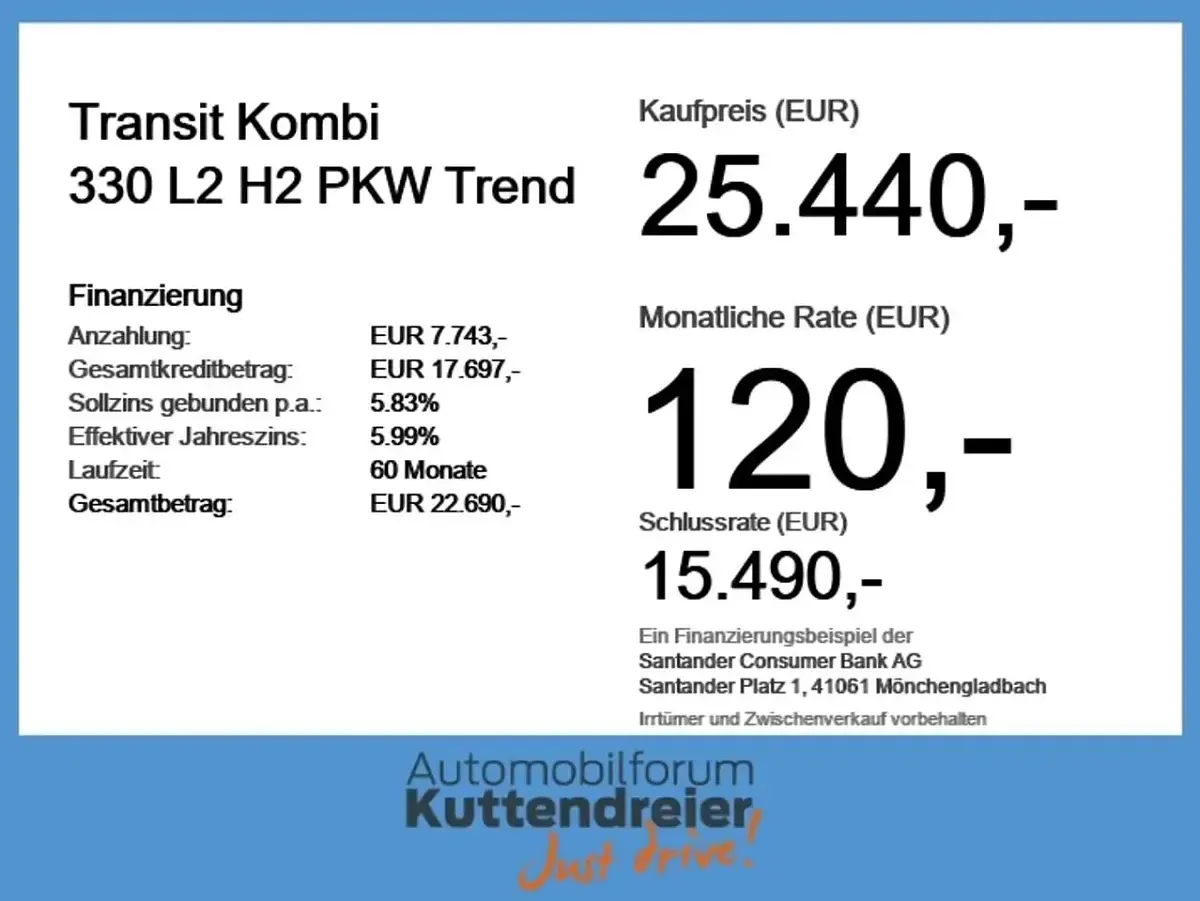 Używany Ford Transit Trend 131 KM (96 kW) 2021 Biały Kombi