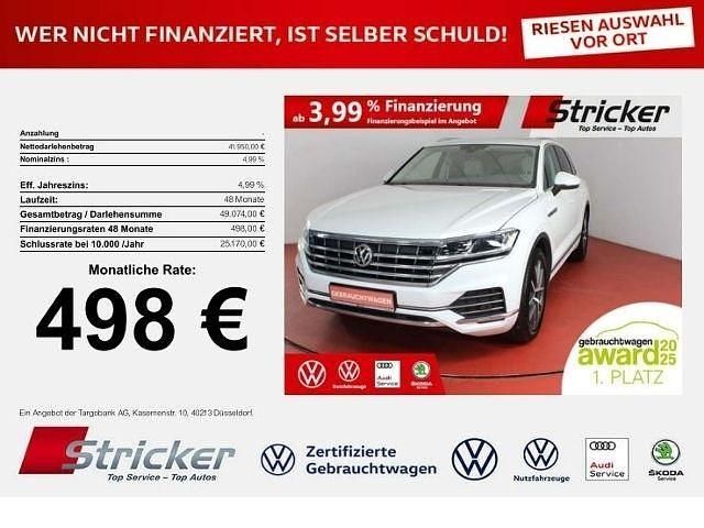 Oryxweiß perlmutteffekt (metallic) Gebraucht 2020 VW Touareg Elegance SUV | 41.950 € (Superpreis) - Bild 1/4