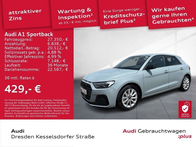 Pfeilgrau perleffekt Gebraucht 2024 Audi A1 Sportback Advanced Plus Kleinwagen | 27.350 € (Fairer Preis) - Bild 1/4
