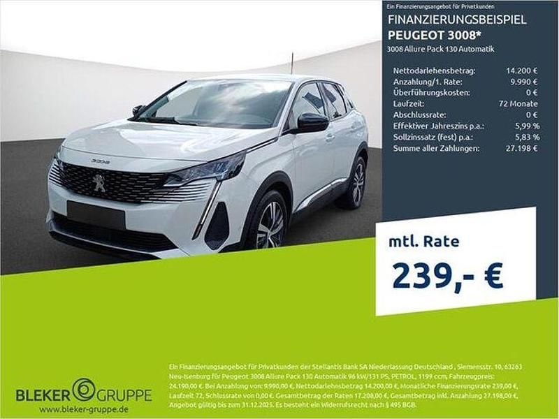 Weiss (metallic) Gebraucht 2022 Peugeot 3008 Allure SUV | 22.780 € (Fairer Preis) - Bild 1/3