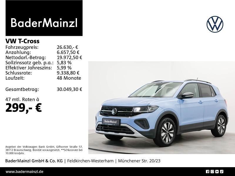 Blau Gebraucht 2025 VW T-Cross Goal SUV | 26.630 € (Guter Preis) - Bild 1/3
