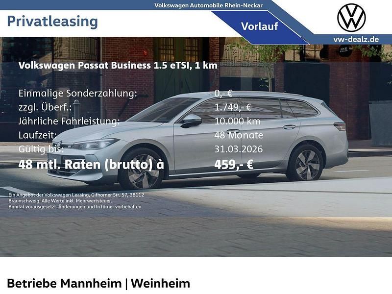 Silber Neu 2025 VW Passat Business Limousine | 50.949 € (Etwas zu teuer) - Bild 1/4
