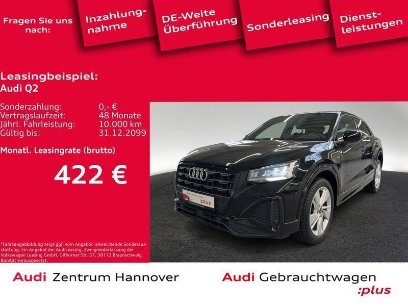 0e mythosschwarz metallic Gebraucht 2023 Audi Q2 S-Line SUV | 29.450 € (Fairer Preis) - Bild 1/4