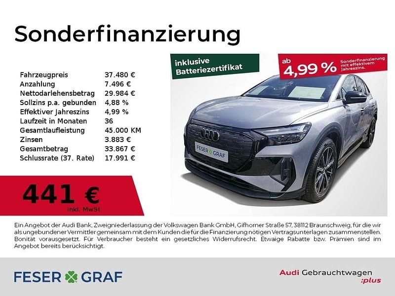 Florettsilber metallic Gebraucht 2023 Audi Q4 Sportback e-tron Ambiente SUV | 37.480 € (Fairer Preis) - Bild 1/1