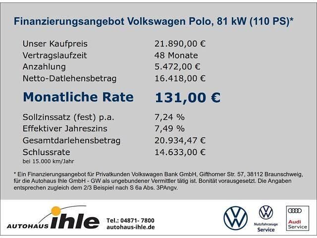 Gebraucht VW Polo Move 110 PS (80 kW) 2023 Schwarz Kleinwagen