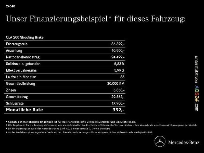 Gebraucht Mercedes CLA200 150 PS (110 kW) 2024 Unilack nachtschwarz Kombi