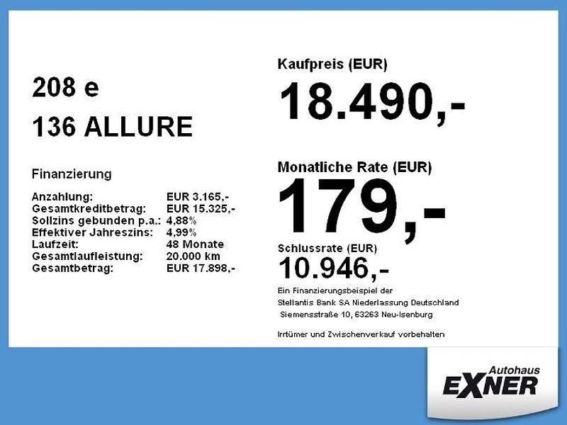 Gebraucht Peugeot e-208 Allure 100 kW (136 PS) 2023 Blau Kleinwagen