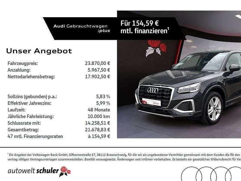 Grau Gebraucht 2021 Audi Q2 Advanced Plus SUV | 23.790 € (Guter Preis) - Bild 1/4