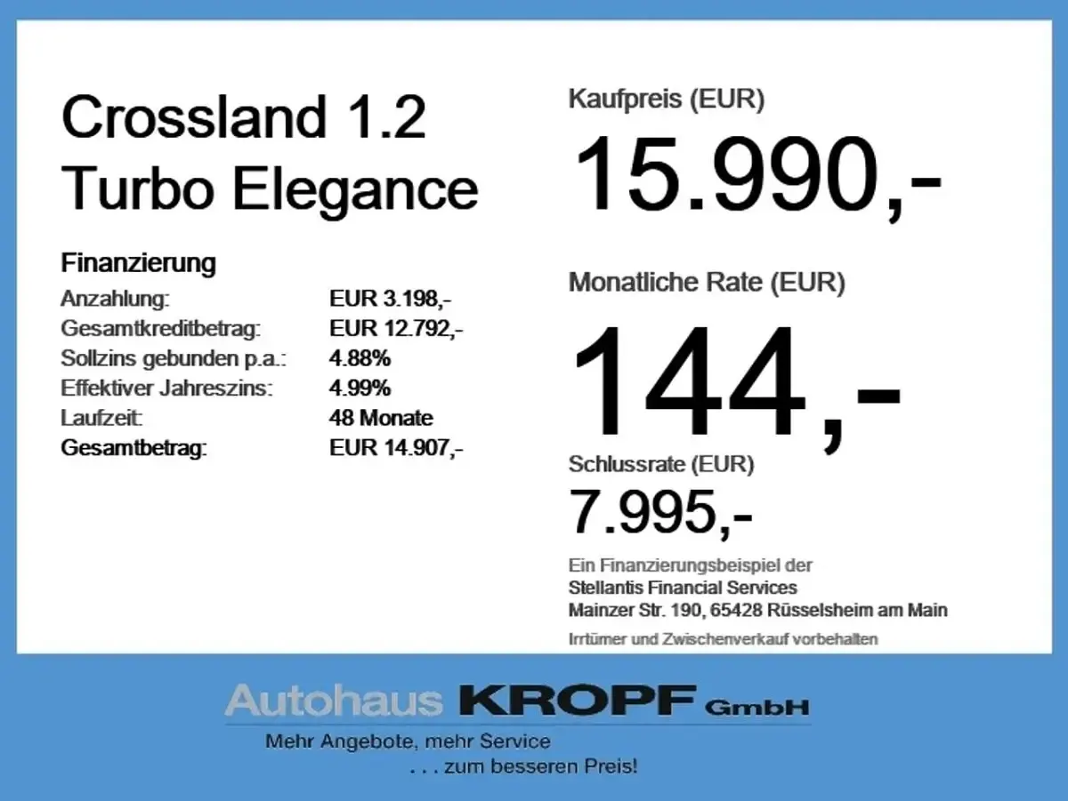 Gebraucht Opel Crossland Elegance 110 PS (80 kW) 2023 Schwarz SUV