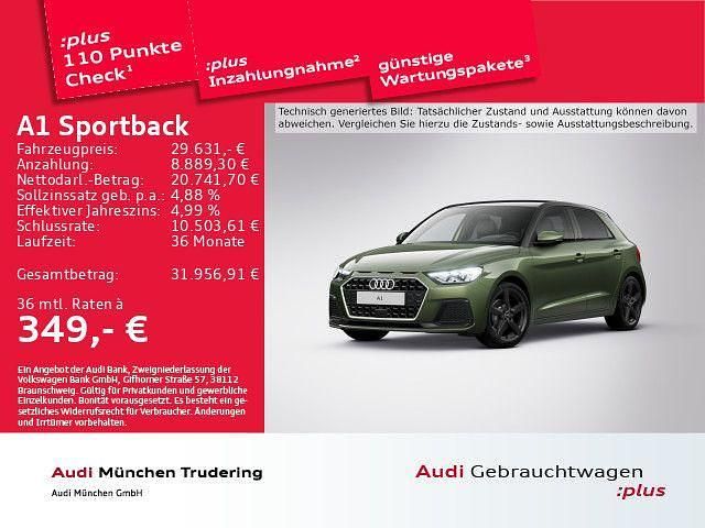 Distriktgrün metallic Gebraucht 2025 Audi A1 Sportback Advanced Plus Kleinwagen | 29.631 € (Teuer) - Bild 1/2