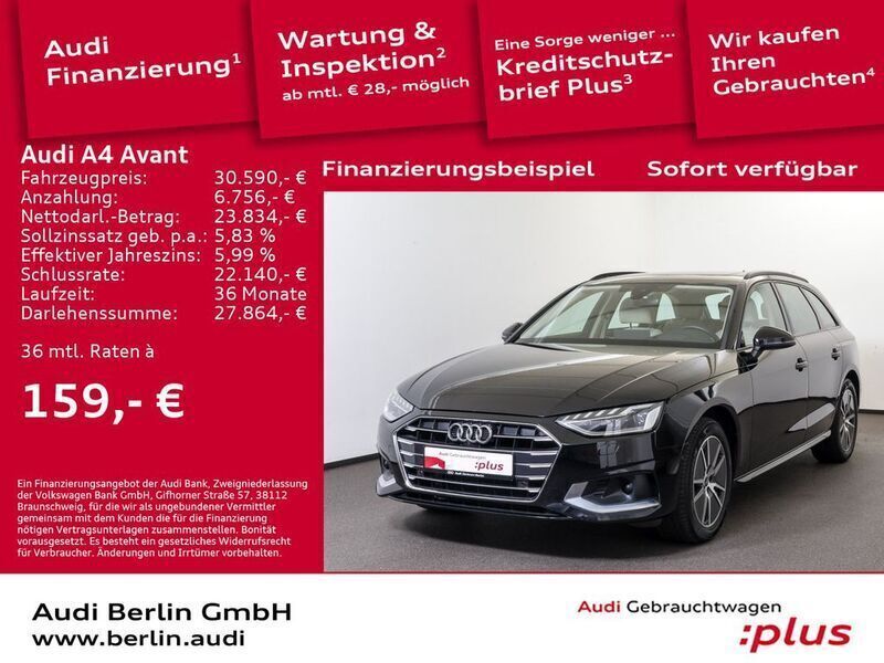 Brillantschwarz Gebraucht 2022 Audi A4 Ambiente Kombi | 31.400 € (Fairer Preis) - Bild 1/3